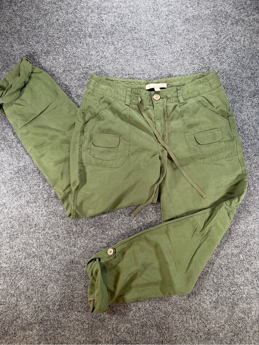 Banana Republic Heritage Womans Light Weight Olive Utility Cargo Pants Sz 6